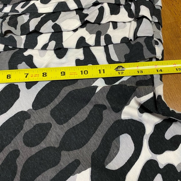 Cache Black, white & Gray camouflage animal print tube top A Line Short Dress L - Picture 6 of 8